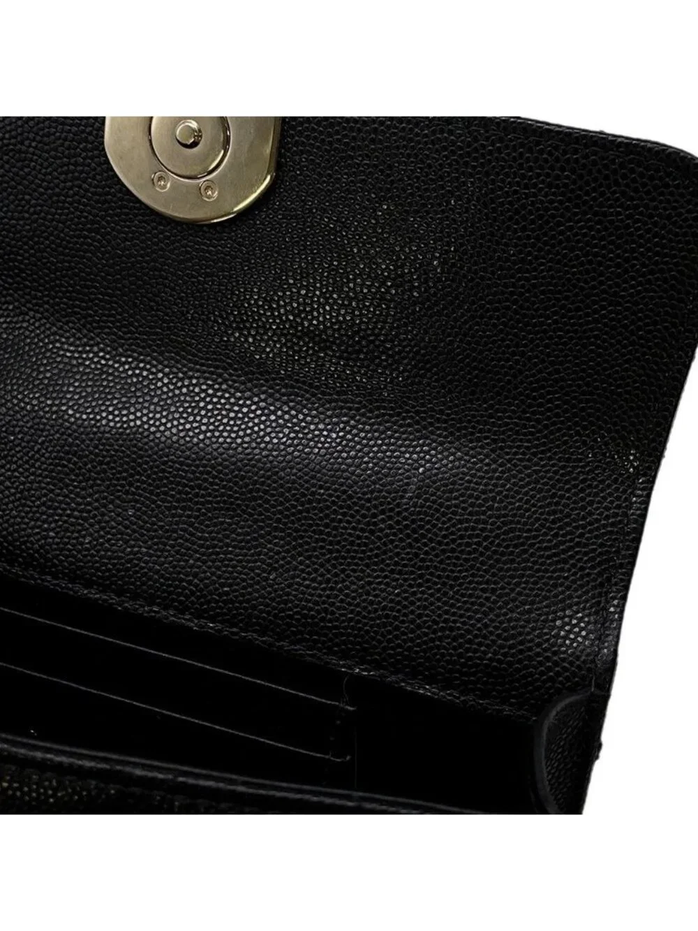 Chanel Chain Shoulder Bag Top Handle Phone Case Quilted CC Logo Caviar Leather